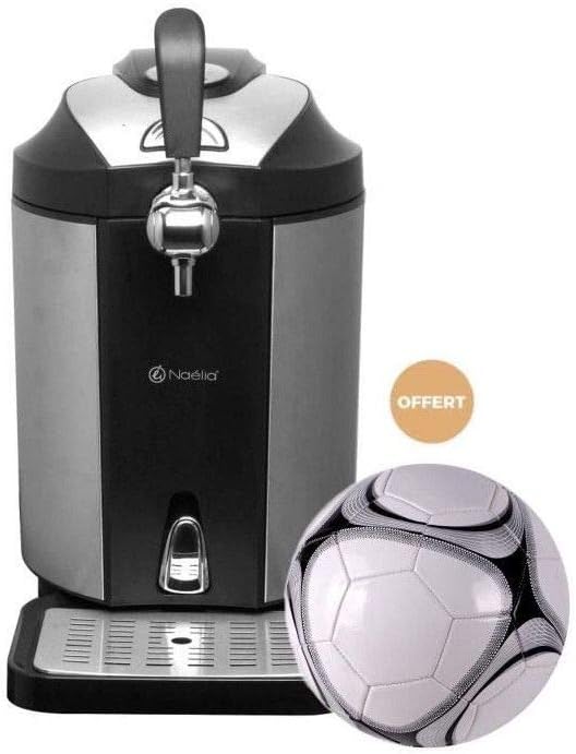 Naélia COL-17601-NAE Pompe à Bière, INOX/Noir